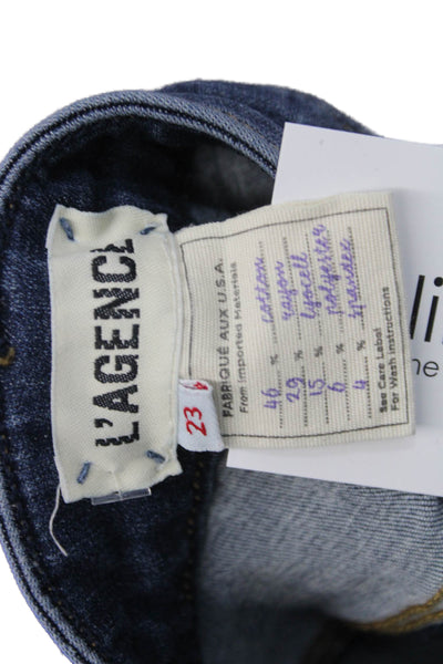 L'Agence Women Skinny Dark Blue High Rise Jeans Petite Size 23