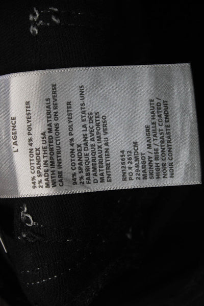L'Agence Womens Skinny Jeans Black High Rise Petite Size 23