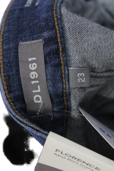 DL1961 Womens Cropped Skinny Jeans Dark Blue High Rise Petites Size 23