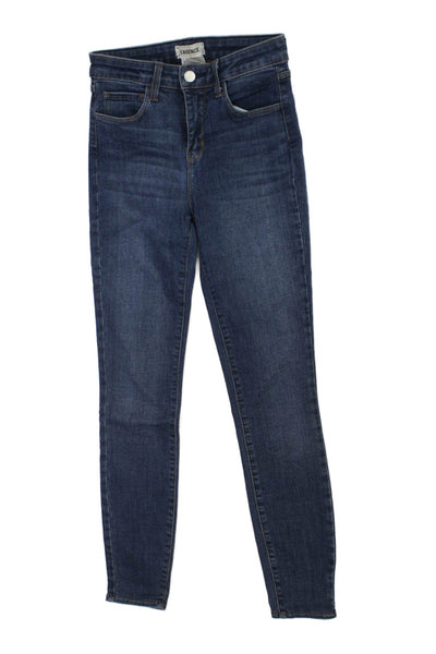 L'Agence Womens Skinny Dark Blue Jeans Size 23