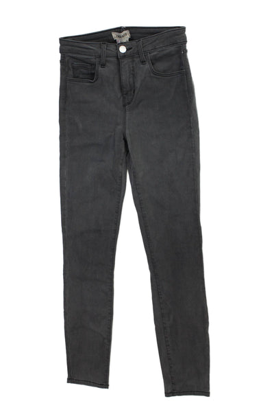 L'Agence Womens Skinny Jeans Dark Gray High Rise Inseam 26 Size 23