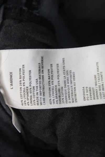 L'Agence Womens Skinny Jeans Dark Gray High Rise Inseam 26 Size 23