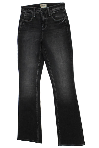 L'Agence Womens Straight Black High Rise Jeans Size 23