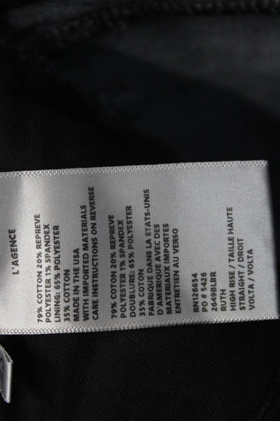 L'Agence Womens Straight Black High Rise Jeans Size 23
