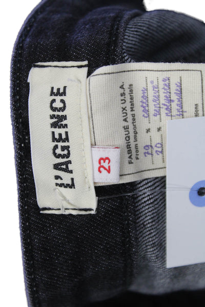 L'Agence Womens Straight Black High Rise Jeans Size 23