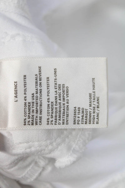 L'Agence Womens Skinny White Jeans High Rise Petites Size 23