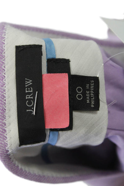 J Crew Women Ankle Cropped Dress Pants Purple Linen Blend Hook & Eye Size 00