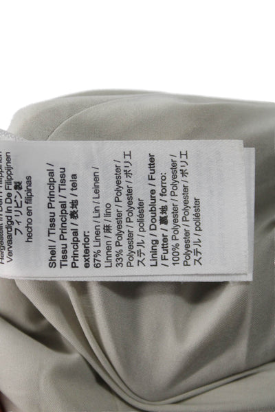 J Crew Womens Ankle Cropped Dress Pants Beige Linen Blend Size 00
