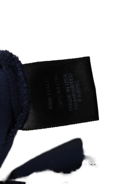 Xirena Womens Pullover Sweatshirt Dark Blue Rayon Crew Neck Long Sleeve Size S