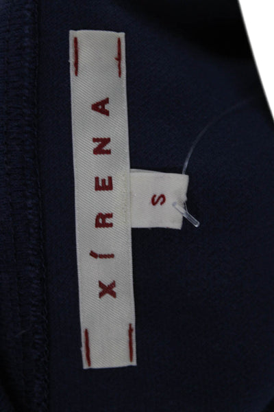 Xirena Womens Pullover Sweatshirt Dark Blue Rayon Crew Neck Long Sleeve Size S