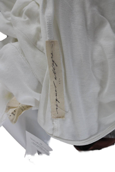 Raquel Allegra Women Bohemian Cotton V-Neck Long Sleeve Blouse White Size 1