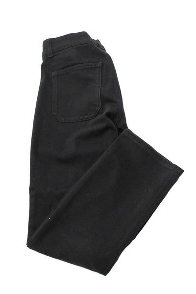 Stella McCartney Women High Rise Black Cotton Stretch Pants Button Size 25