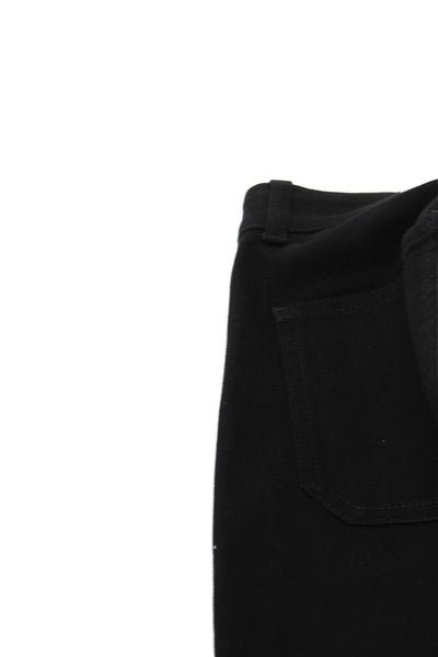 Stella McCartney Women High Rise Black Cotton Stretch Pants Button Size 25
