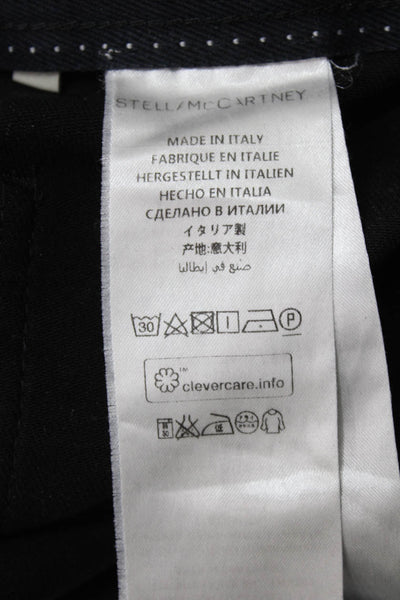 Stella McCartney Women High Rise Black Cotton Stretch Pants Button Size 25