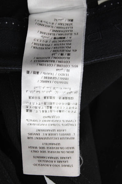 Stella McCartney Women High Rise Black Cotton Stretch Pants Button Size 25