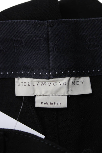 Stella McCartney Women High Rise Black Cotton Stretch Pants Button Size 25