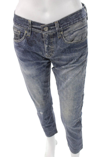 AG Adriano Goldschmied Womens Cropped Ankle High Rise Dark Blue Jeans Size 24
