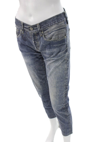 AG Adriano Goldschmied Womens Cropped Ankle High Rise Dark Blue Jeans Size 24