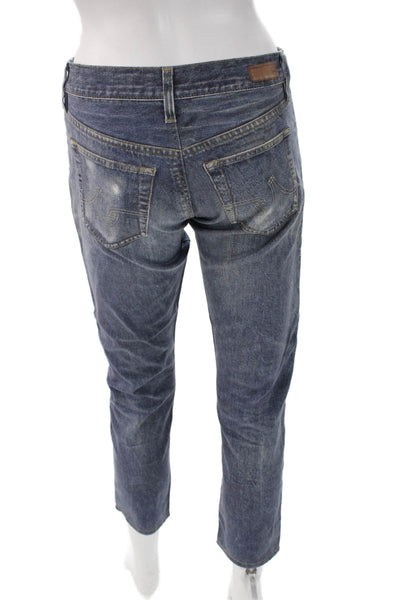 AG Adriano Goldschmied Womens Cropped Ankle High Rise Dark Blue Jeans Size 24
