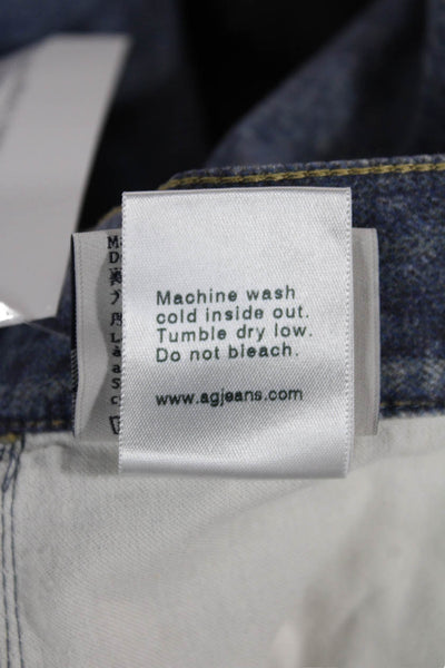 AG Adriano Goldschmied Womens Cropped Ankle High Rise Dark Blue Jeans Size 24