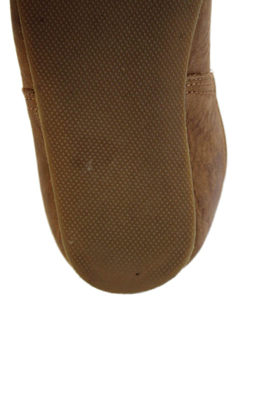 Sabah Girls Leather Distressed Slip-On Loafer Shoes Brown Size 8.5