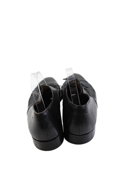 Peter Huber Mens Leather Lace-Up Round Toe Oxford Dress Shoes Black Size 12