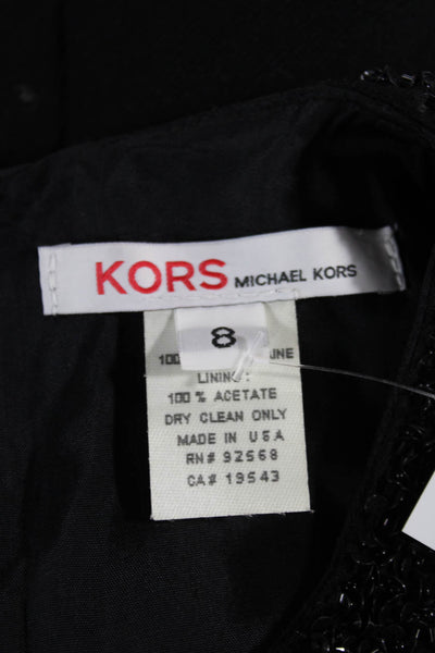 KORS Michael Kors Womens Black Sleeveless Shift Dress Size 8