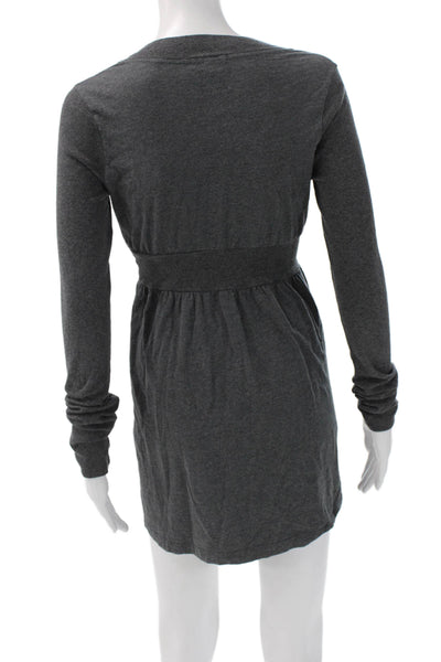 James Perse Womens Sweater Dress Dark Gray Long Sleeve Size 2