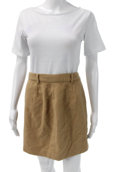 Michael Kors Women A-Line Mini Skirt Beige Camel Hair Size 10