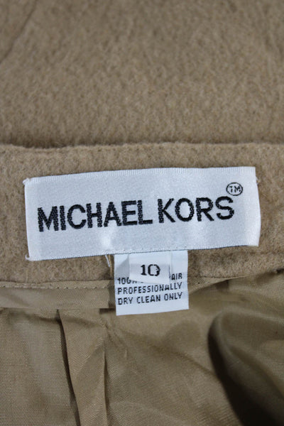 Michael Kors Women A-Line Mini Skirt Beige Camel Hair Size 10