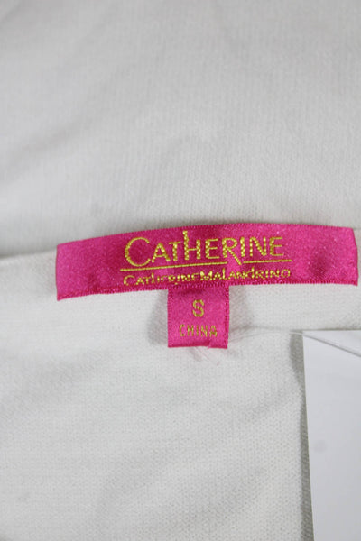 Catherine Catherine Malandrino Womens White Striped Sweater Long Sleeve Size S