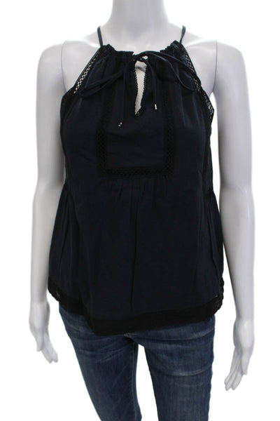 Rebecca Taylor Womens Dark Blue Linen Tank Bohemian Petite Size 00