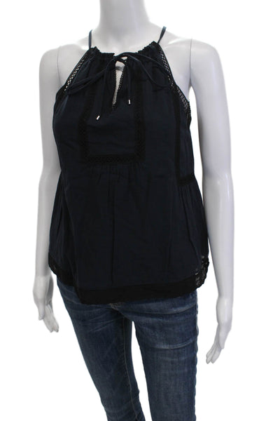 Rebecca Taylor Womens Dark Blue Linen Tank Bohemian Petite Size 00