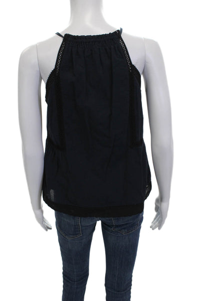Rebecca Taylor Womens Dark Blue Linen Tank Bohemian Petite Size 00