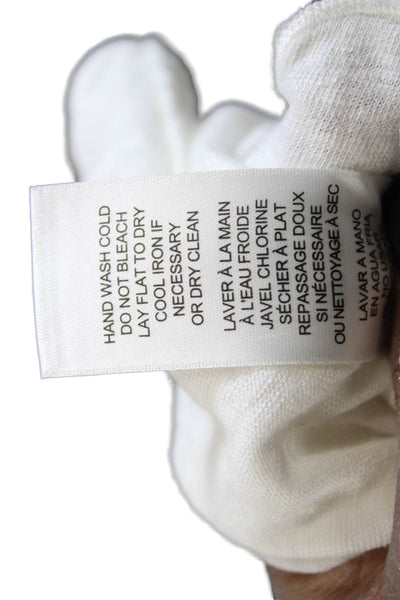 Frame Womens Basic White 100% Linen Blouse Long Sleeve Round Neck Size S