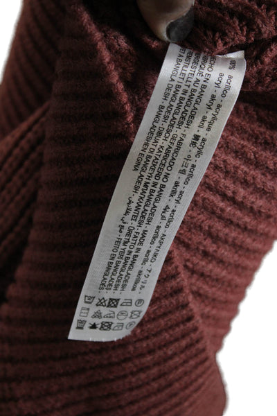 Zara Unisex Brown Sleeveless Mock Neck Pullover Vest Acrylic Size M
