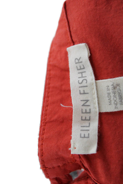 Eileen Fisher Womens Red Sleeveless Shift Dress Organic Cotton Crew Neck Size XL