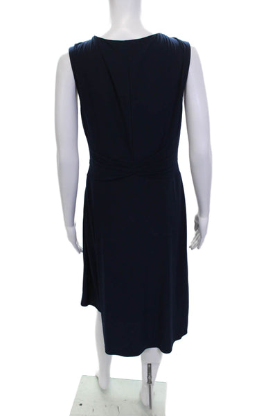 Adrianna Papell Womens Sheath Dress Dark Blue Sleeveless Round Neck Size 6