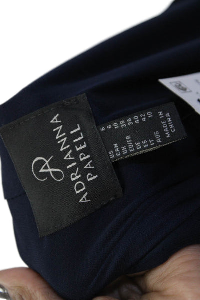 Adrianna Papell Womens Sheath Dress Dark Blue Sleeveless Round Neck Size 6