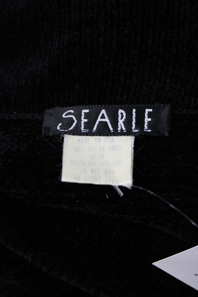Searle Womens Black Cotton High Neck Long Sleeve Coatigan Zip Size M