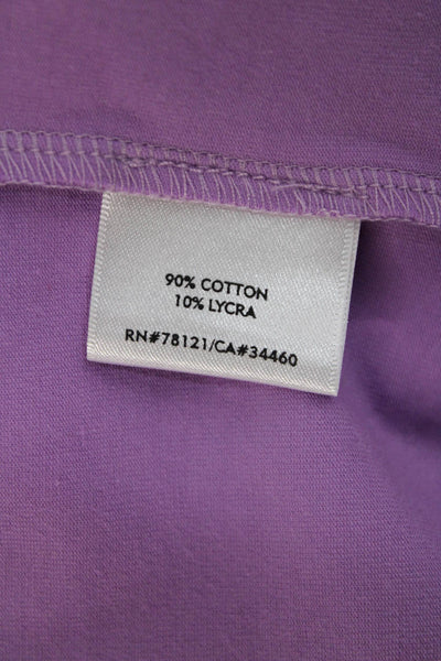Eileen Fisher Women Purple V-Neck Long Sleeve Blouse Cotton Lycra Size L
