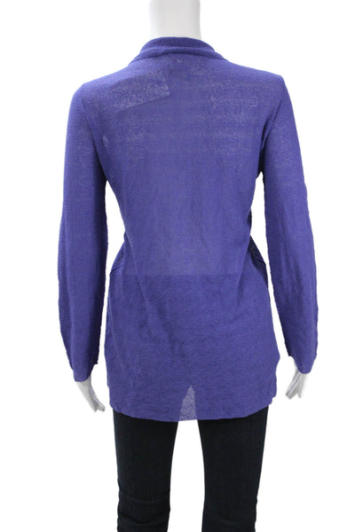 Damask Unisex Cardigan Sweater Purple Tie Closure Long Sleeve Size L