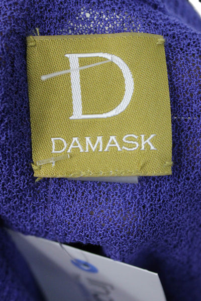 Damask Unisex Cardigan Sweater Purple Tie Closure Long Sleeve Size L