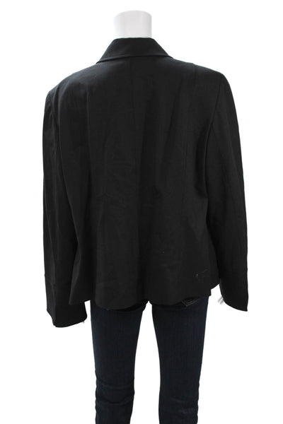 Lafayette 148 New York Womens Black Wool Blend Button Jacket Size 14