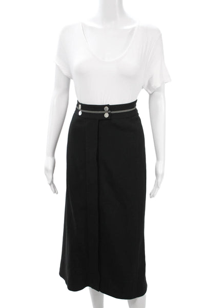 Voyage Women 2 Piece Suit Black V-Neck Button Long Sleeve Polyester Size M