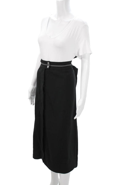 Voyage Women 2 Piece Suit Black V-Neck Button Long Sleeve Polyester Size M