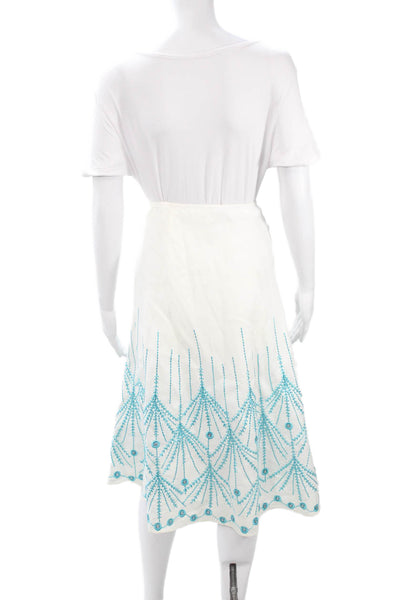 Lafayette 148 New York Womens A-Line Linen Skirt White Size 16
