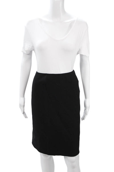 Linda Allard Ellen Tracy Womens Black Wool Straight Pencil Skirt Solid Size XL
