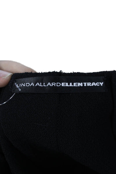 Linda Allard Ellen Tracy Womens Black Wool Straight Pencil Skirt Solid Size XL