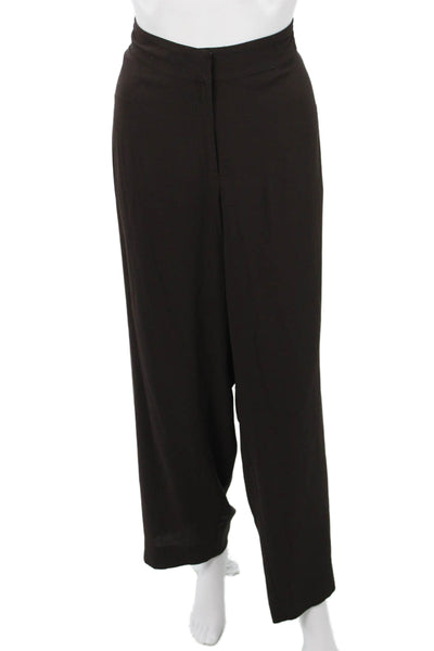 Eileen Fisher Women Black Wool Dress Pants Hook & Eye Size XL